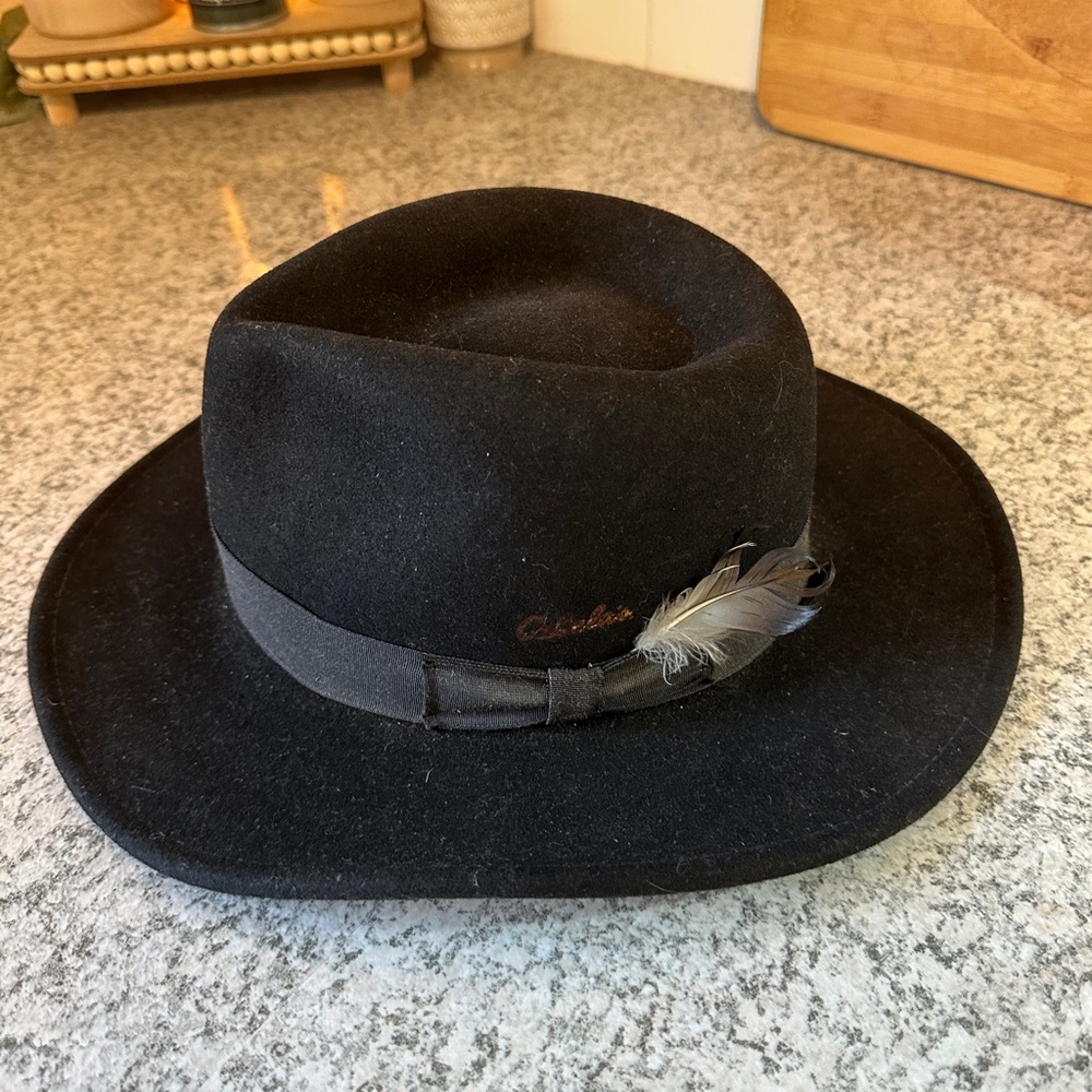 Cabela’s | Men’s Black Lite Felt Wool Packable Water Resistant Fedora Hat, OS